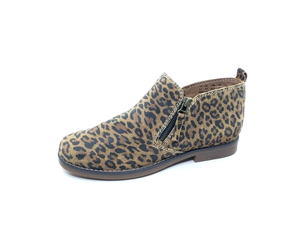 Hush Puppies Mazin Cayto Womens Suede Booties Leopard Print Size 9.5 Wide